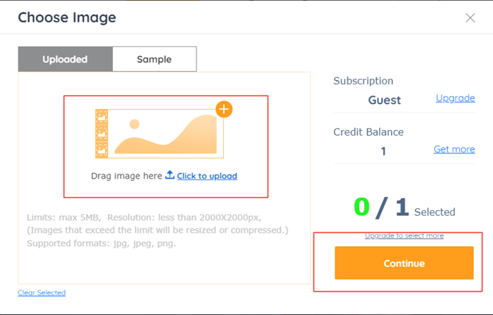 Upload image to sharpen
